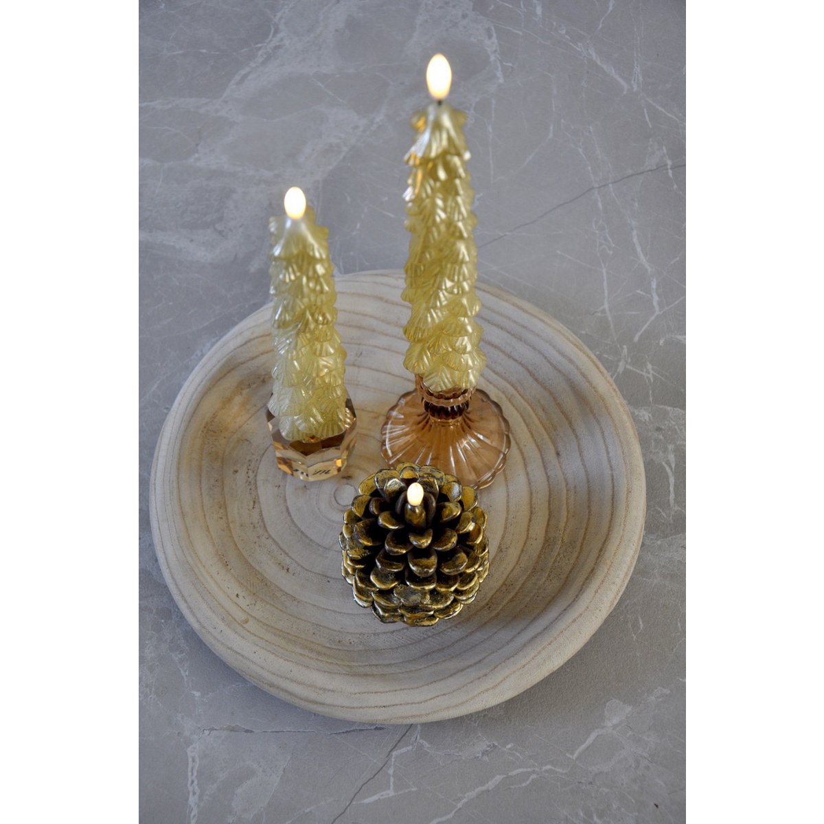Vela LED Árbol de Navidad Gold RC - Juego de 2