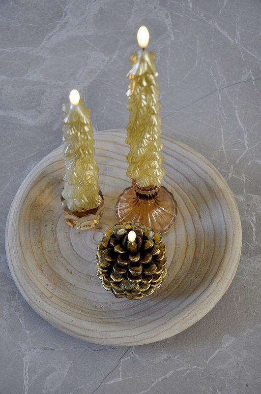 Vela LED Árbol de Navidad Gold RC - Juego de 2