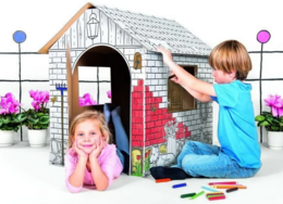 Creative Playhouse Lille gård, paplegetøj til børn, DIY, til byggeri og farvelægning, 3+, god gave til fødselsdage og fester
