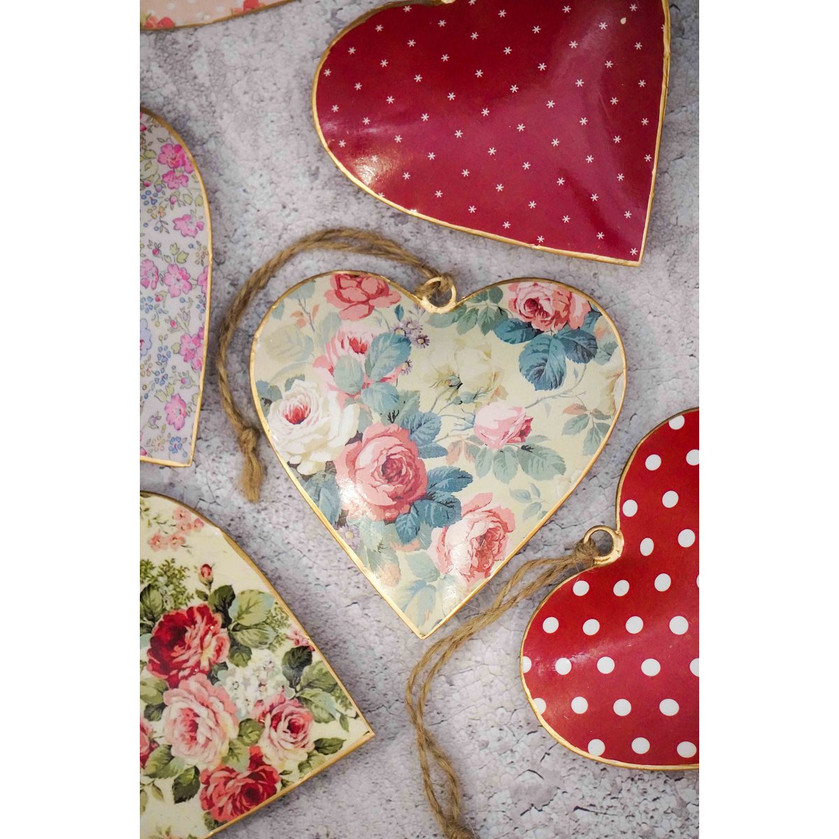 Hängendes Metallherz Retro 10 cm Isabelle Rose