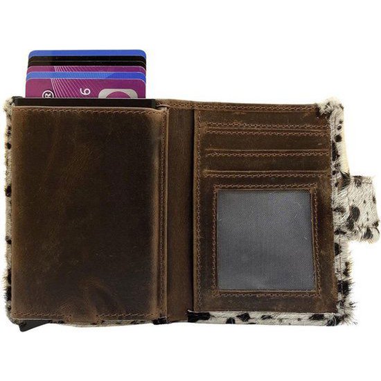Miniwallet Pashouder Tierdruck Hellbraun