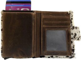 Miniwallet Pashouder Tierdruck Hellbraun