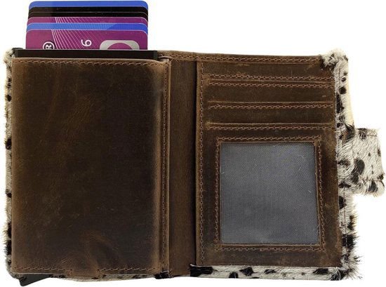 Miniwallet Pashouder Tierdruck Hellbraun