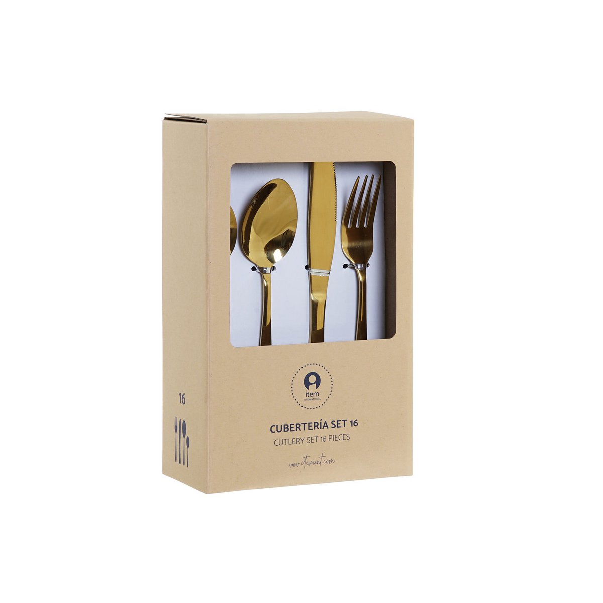 CUBERTERIA SET 16 INOX 3,5X1,5X15,5 2MM DORADO SM183745