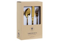 CUBERTERIA SET 16 INOX 3,5X1,5X15,5 2MM DORADO SM183745
