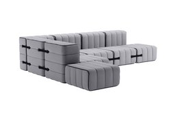 Curt-Set 12 - e.g. Flexible large corner sofa - Jet - 9803 (Grey)