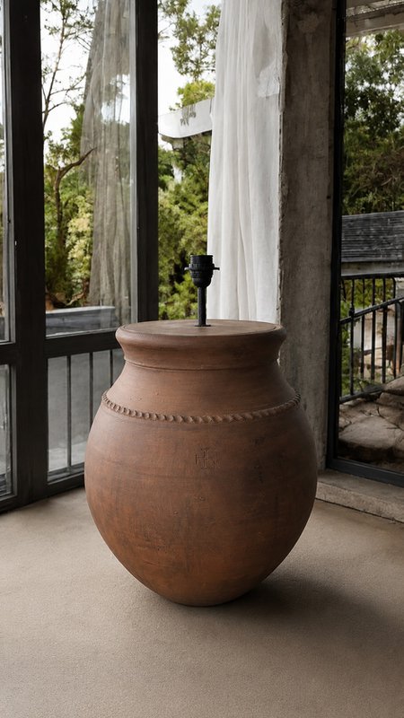 Terracotta rustik gulvlampe N°54