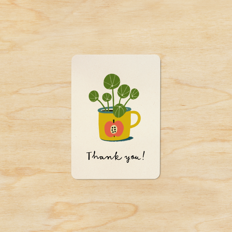 Note card A7 |  Thank you Pilea