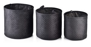 SARA BLACK SET OF 3 BASKETS L38xh38cm, M34xh34cm, W30xh30cm