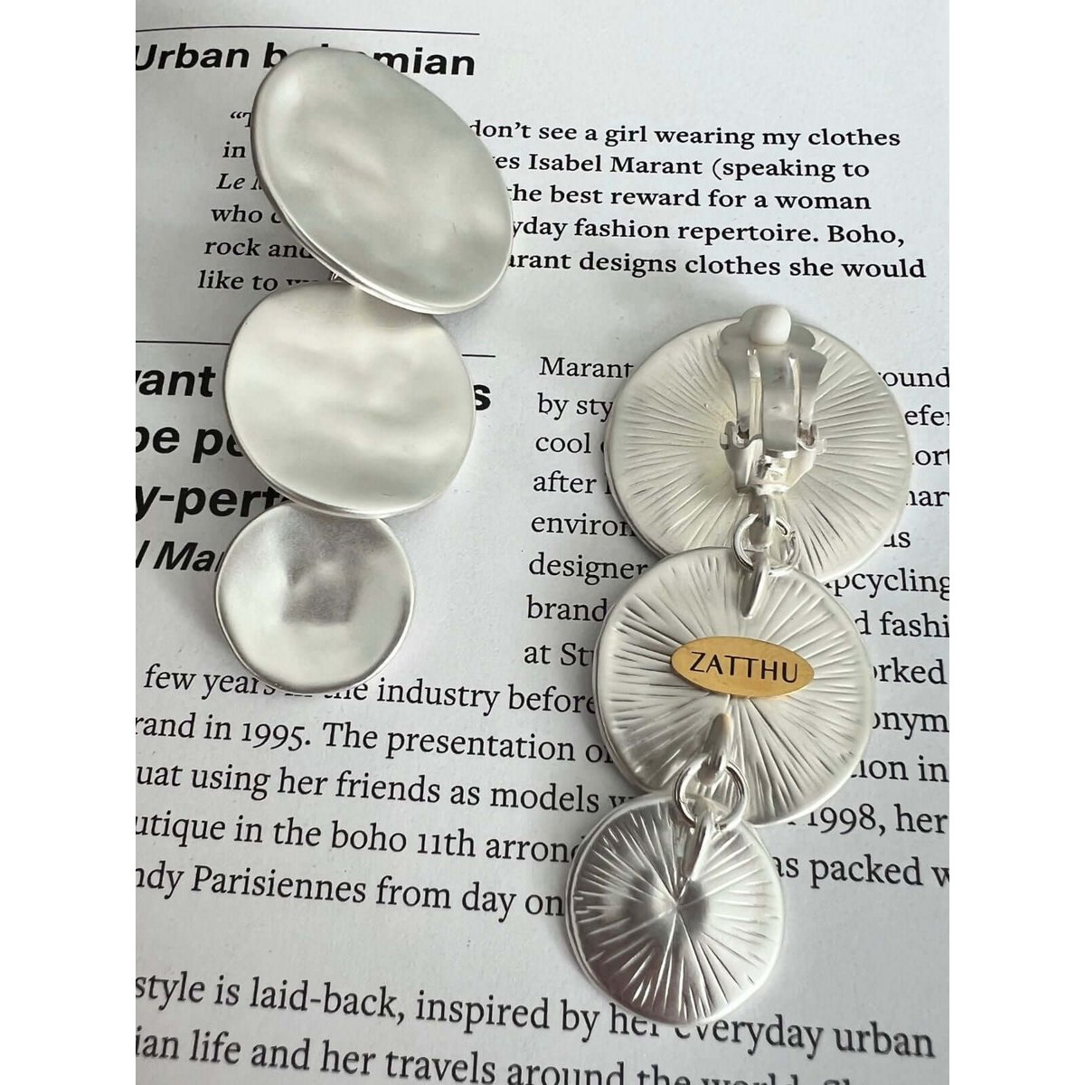 Boucles d'oreilles longues rondes Meli - argent