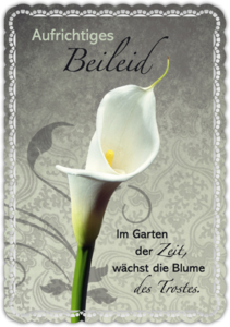 Trauerkarte "Aufrichtiges Beileid"