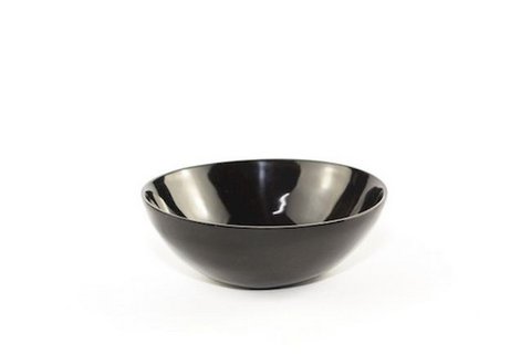 Small round cup in plain black horn