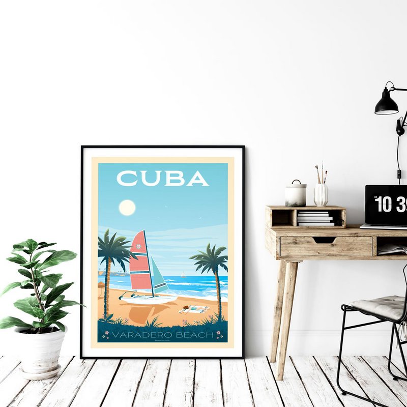 Affiche Vintage Cuba - La Havane Varadero Beach | Poster Ville La Havane Cuba
