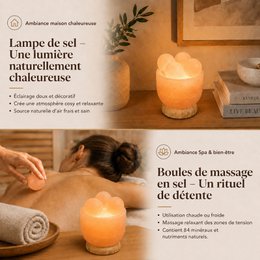 Himalayan Salt Crystal Lamp – 4 massage balls 2Kg – Natural Material – Gift and Decoration Idea