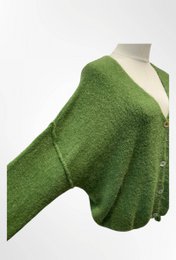 Dame cardigan - Premium kvalitet - Blød strik dyb V-hals med knapper - ALPACA/ULD - 23050