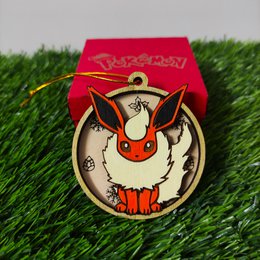 Set aus 9 hölzernen Pokémon-Weihnachtsornamenten, Evoli, buntes Geek-Geschenk, Weihnachtsbaumschmuck, Heimdekoration, umweltfreundliche Weihnachtsdekoration