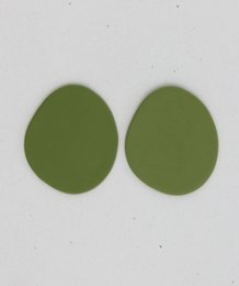 Olive green drop earrings with an oval shape.