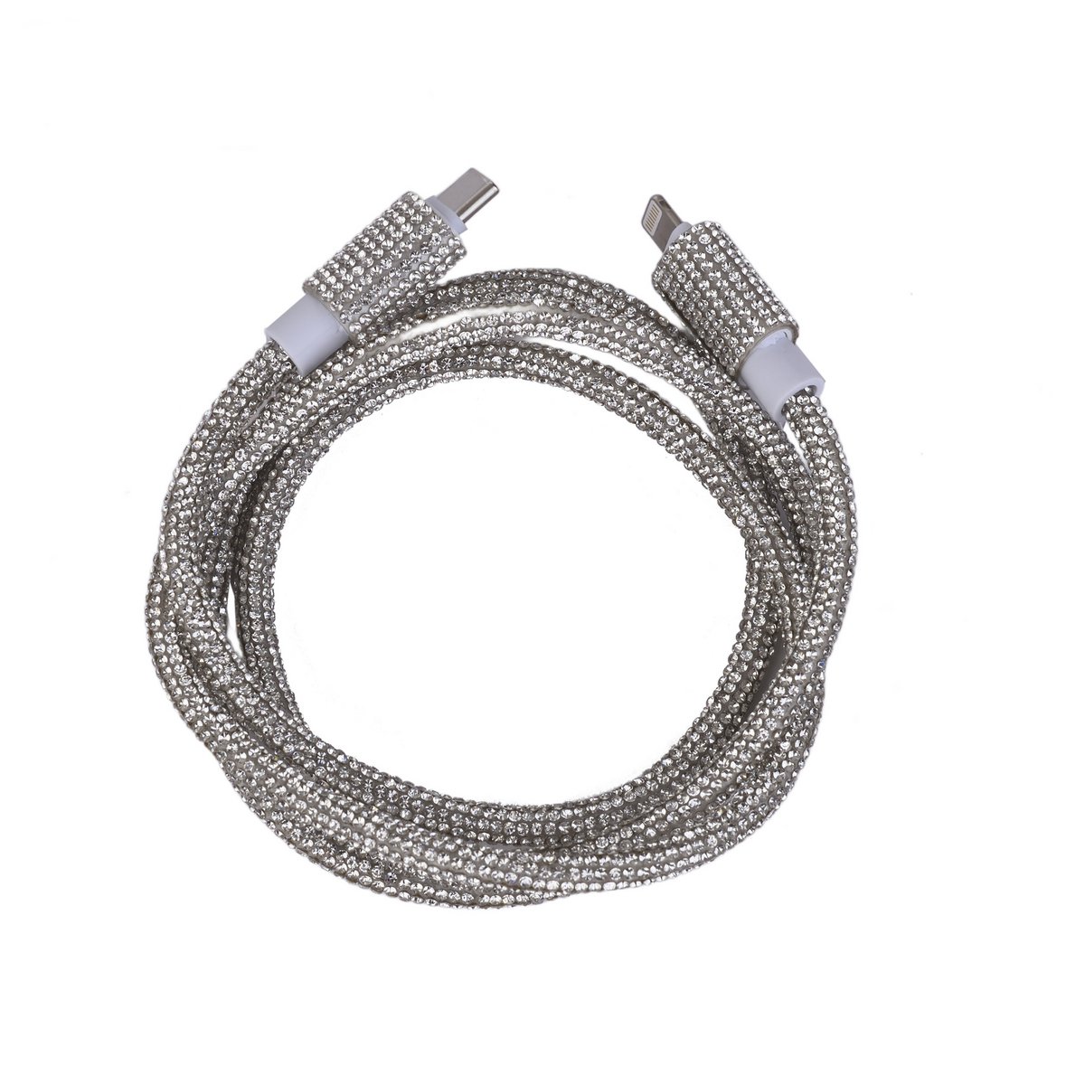 Lightning 1m Typ -C -Kabel in Silber -Strass - 18W