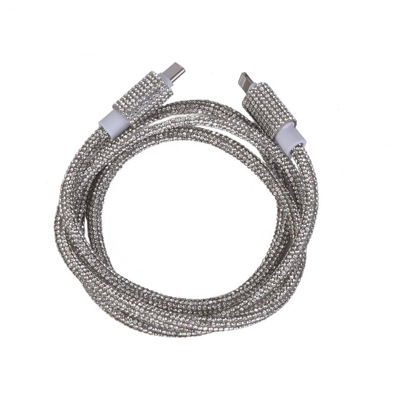 Câble Type-C à Lightning 1M en Strass Argenté - 18W