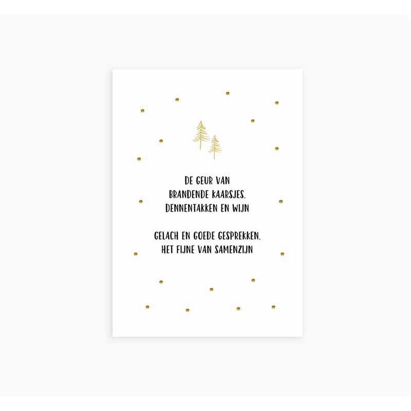 Postcard - Christmas rhyme - Gold foil