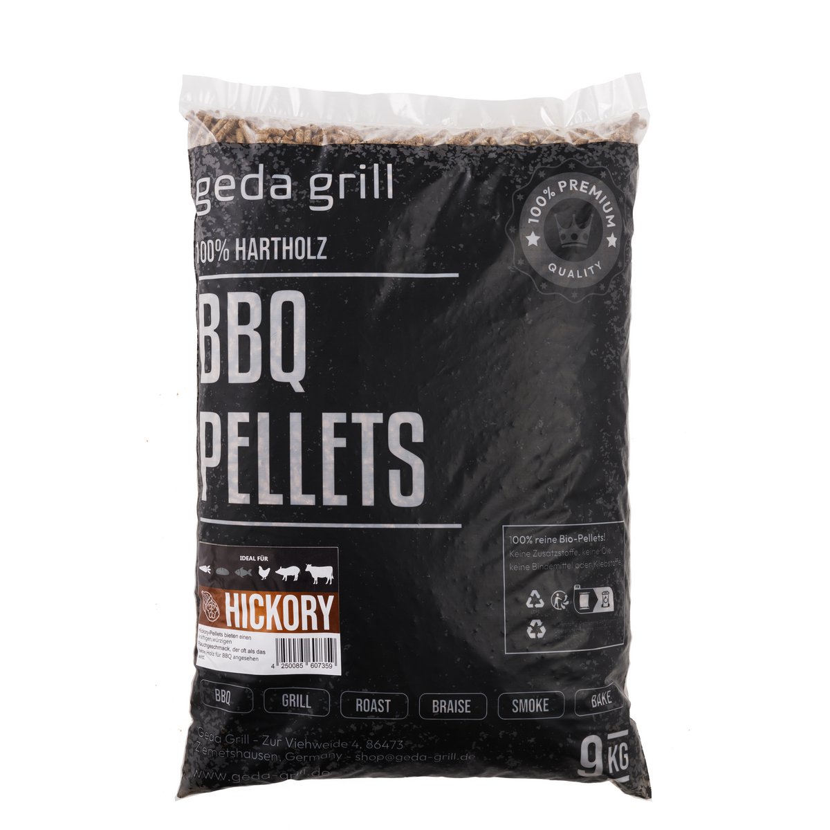 Premium GEDA Grill BBQ Pellets Hickory 9kg