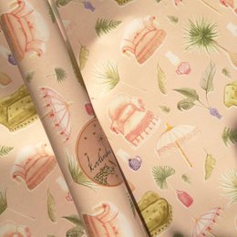 Pink Gift Wrap | Vintage Furniture & Exotic Plants