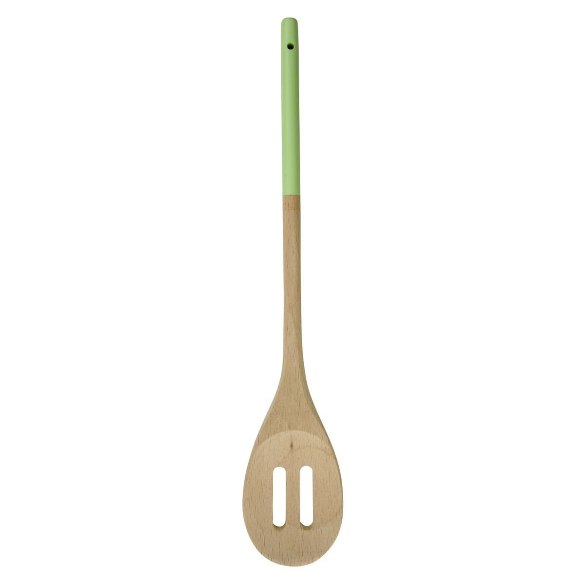 Opengewerkte houten keukenlepel 30 x 5,5 cm Tasty Green