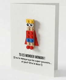 Carte postale Wonder Woman – Brique de construction LEGO