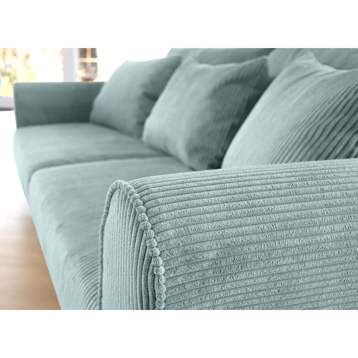 ASTRID 4-zitsbank/slaapbank Corduroy Dusty Blue afneembare en wasbare hoezen