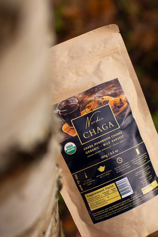 'NORDIC CHAGA' Champiñón Chaga Ecológico Trozos (100g)