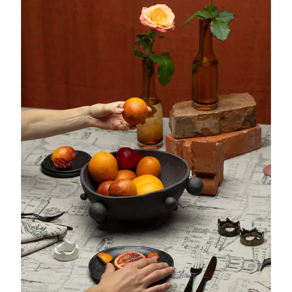Mantel de lino Secret Love Story of Royal Vilnius Gris