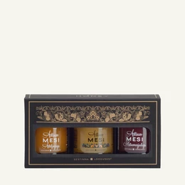 3x50 g package: blossom honey, honey with sea buckthorn, honey with wild berries