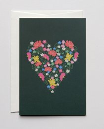 Wenskaart Bloemen Hart