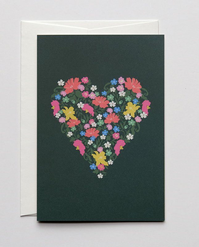 Wenskaart Bloemen Hart
