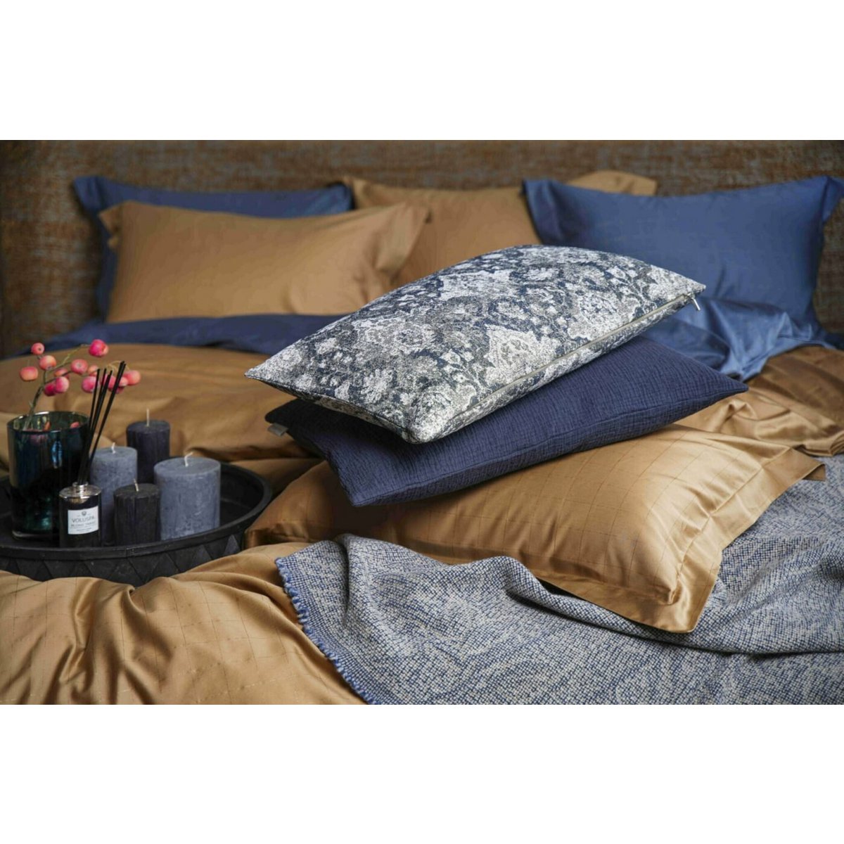 Set biancheria da letto in raso Chess IQ Cannella