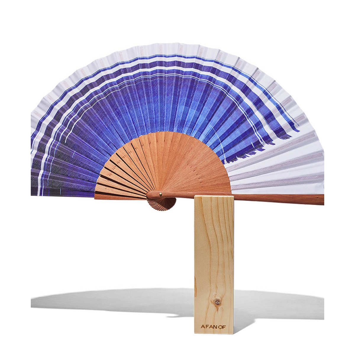 Abanico FEEL FREE  - 27 cm - Azul y blanco