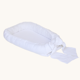 Leinen-Babynest mit Schleife (7 Farben)