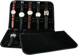 Horlogemap voor 20 horloges, zwart (zonder decoratie), afmetingen: 40 x 28,5 x 2 cm