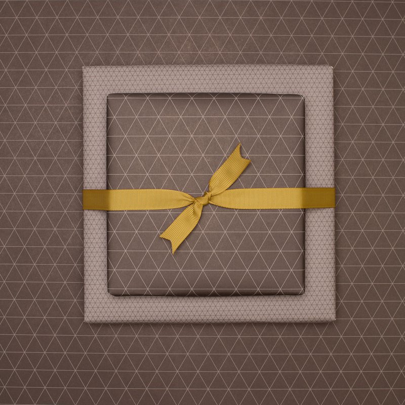 Brown wrapping paper triangles - double -sided wrapping paper for men, sustainable wrapping paper noble