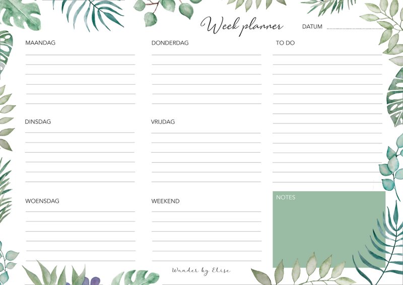 Weekly planner