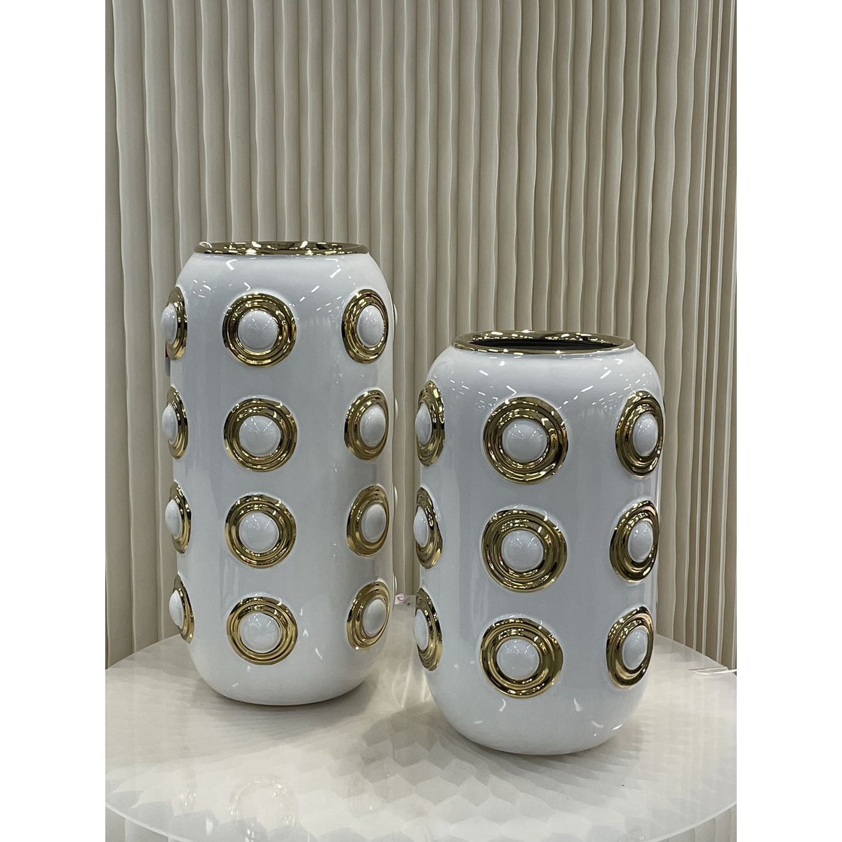 Vase doré à 4 cercles (CV11617-14WIT)