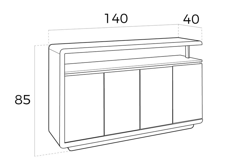 White wooden sideboard and stainless steel