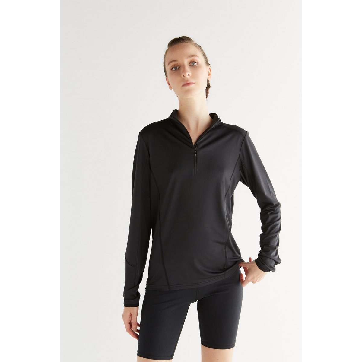 T9010-01 | Unisex troyer met lange mouwen - zwart