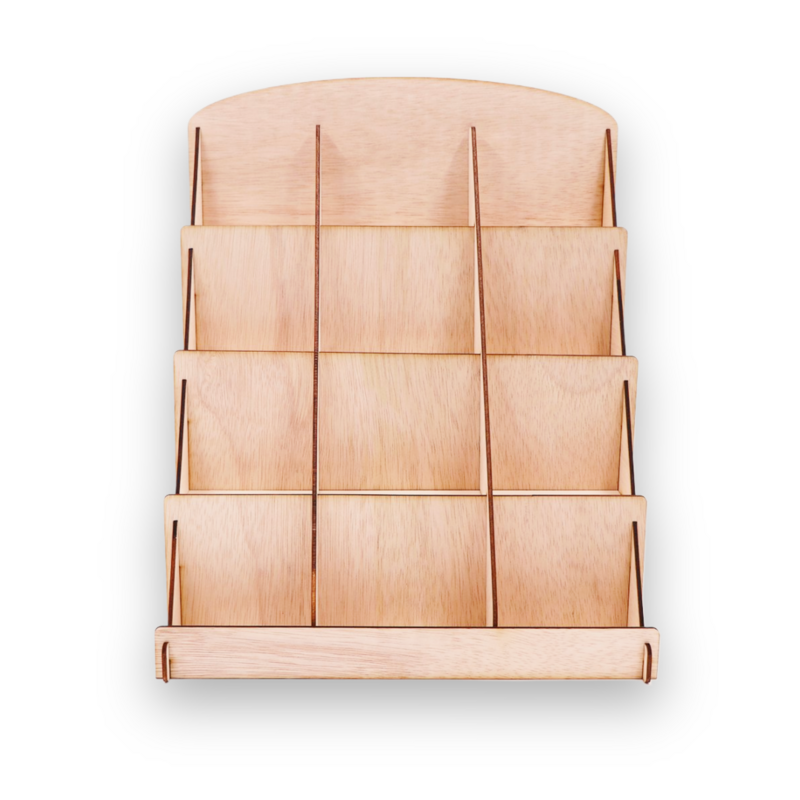 Expositor de madera: presentación de tienda elegante y profesional