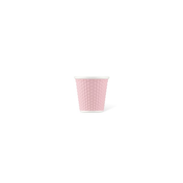 Tasse en porcelaine LAP 80ml avec silicone. grip nid d'abeille Rose Pastel