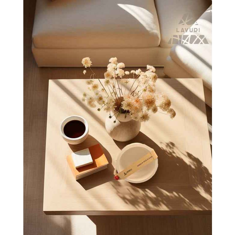 LAVURI® Tray with matchbox for wax candles, candle sand and pearl wax, available as scented candle variants