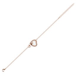 Armbånd Låst Hjerte - Eller Rosé et Cristal