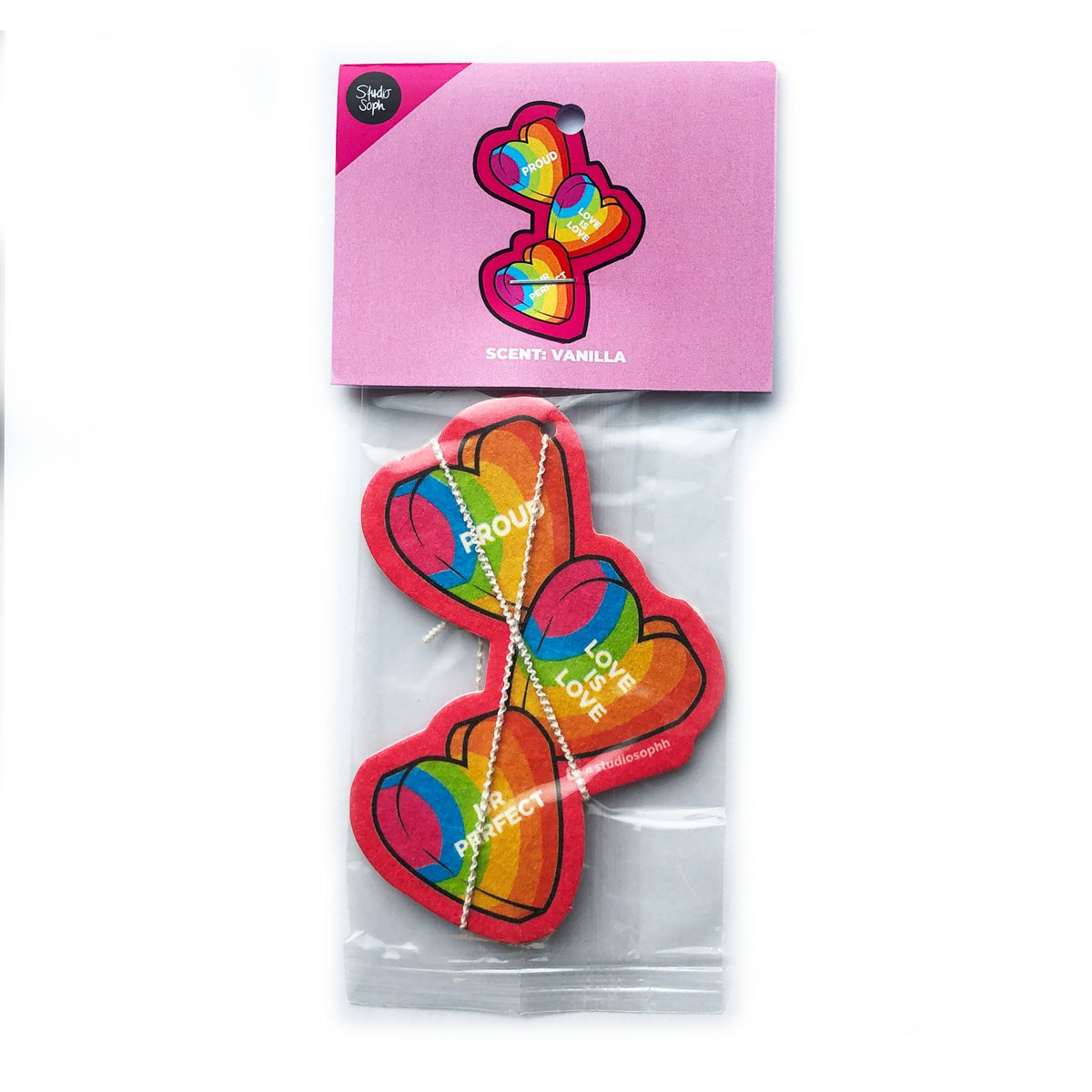 Rainbow Hearts Air Freshener