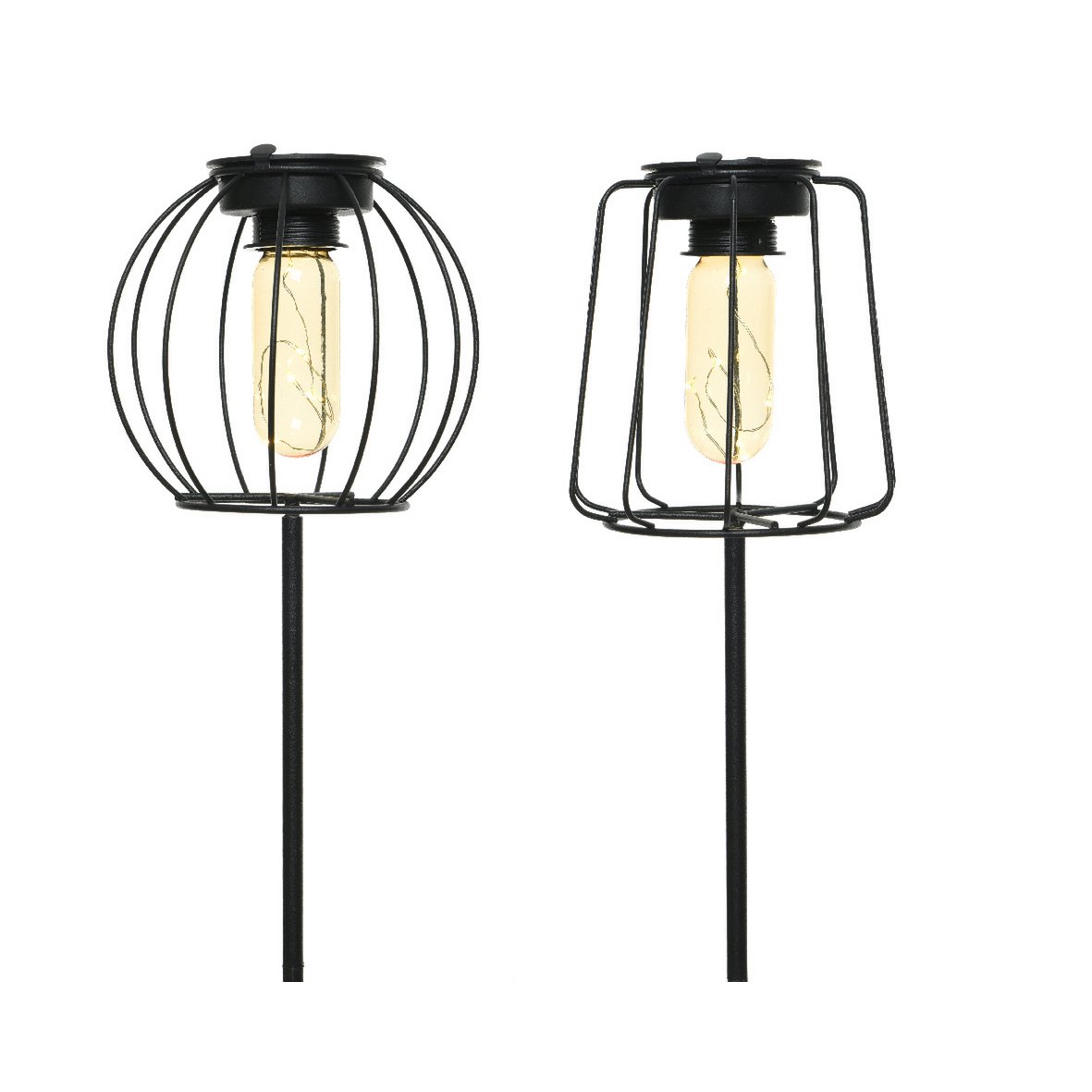 LED solar lanterne på stik Ø13cm