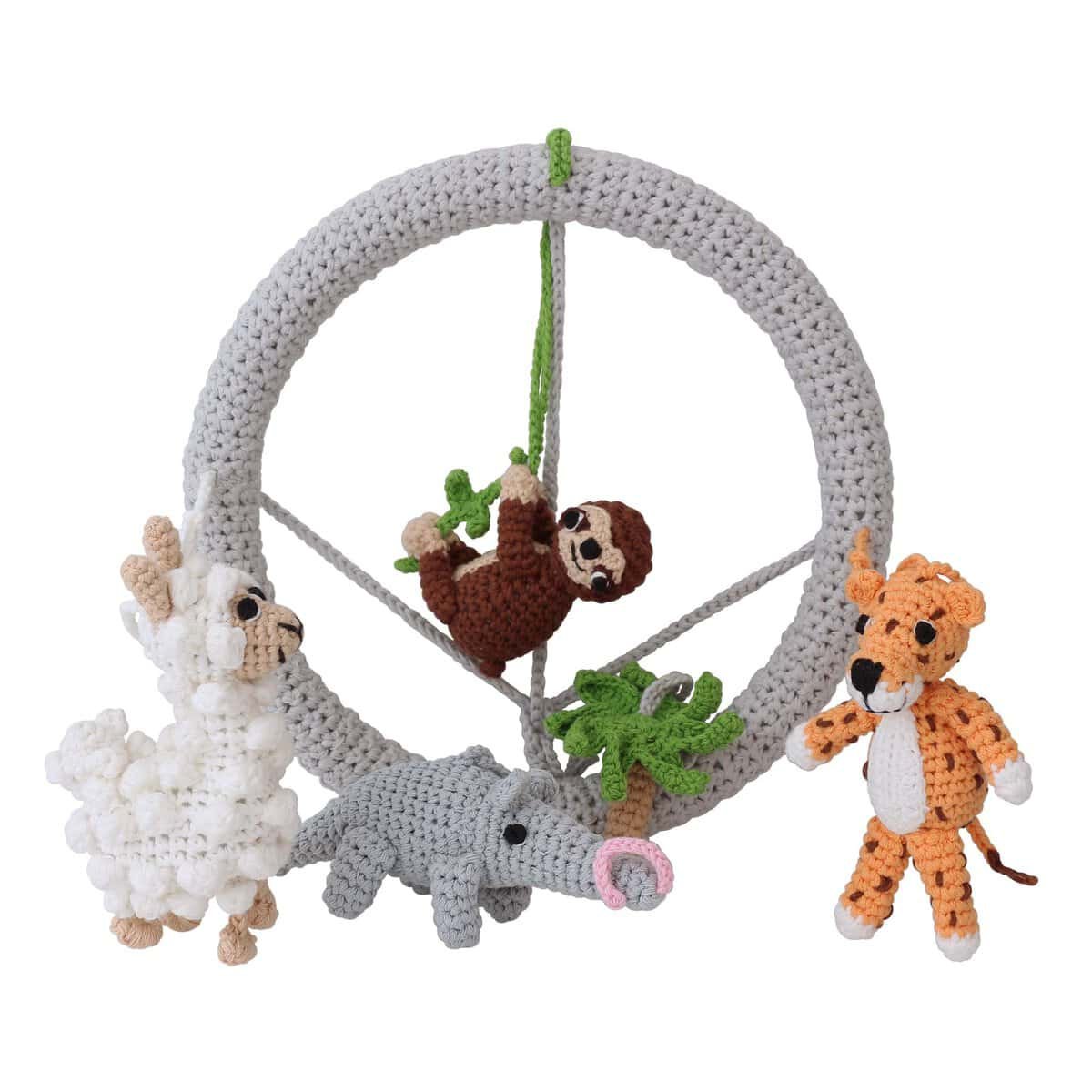 Crocheted baby mobile SOUTH AMERICA (4-in-1)